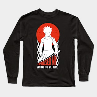 I Paused My Anime To Be Here Japan Kawaii Manga Anime Vintage gift Long Sleeve T-Shirt